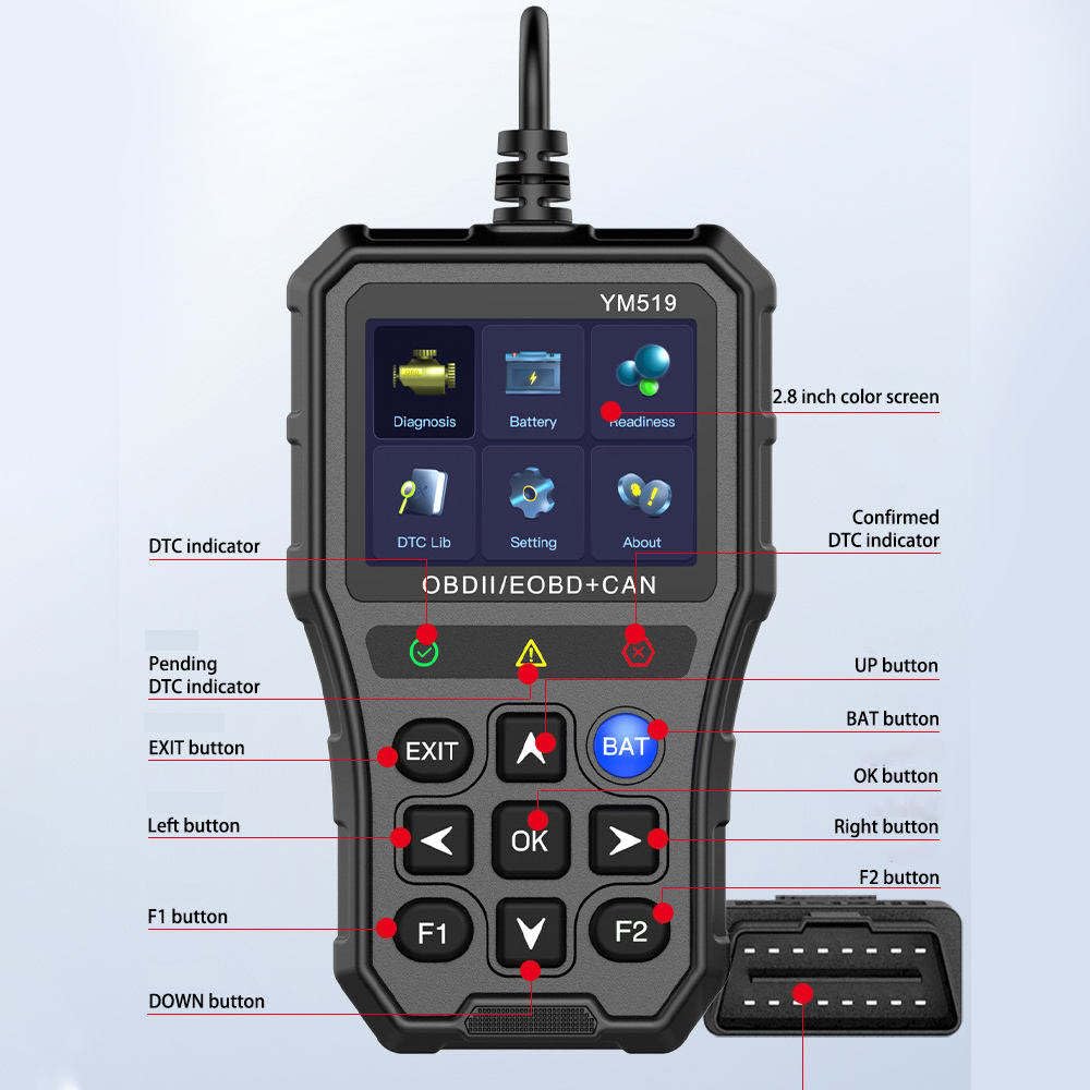 RG BS6 Bike Diagnostic Cable with YM519 OBD2 Scanner – Motorcycle Fault Code Reader & Diagnostic Tool - Image 4